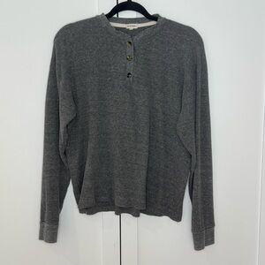 DONNI. Gray Long Sleeve Thermal Henley